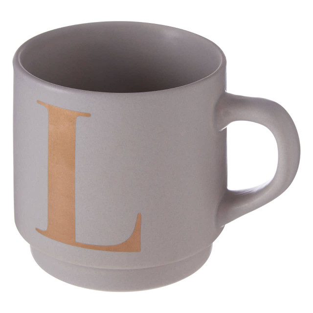 Premier Housewares Signet Grey Monogram Mug L