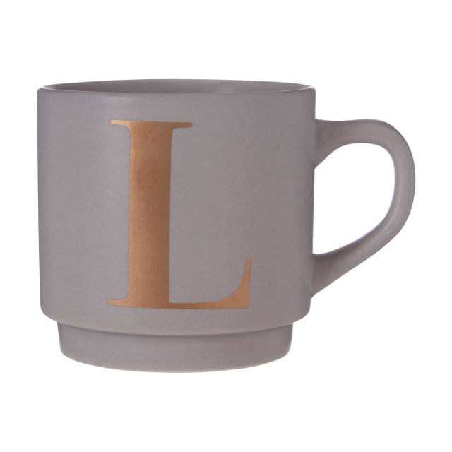 premier housewares Signet Grey Monogram Mug L