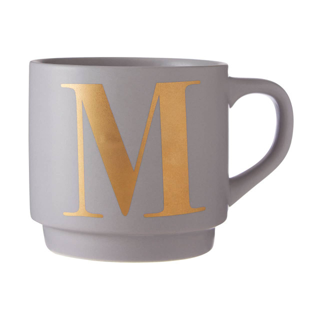 Premier Housewares Signet Grey Monogram Mug M