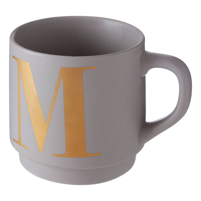 Premier Housewares Signet Grey Monogram Mug M