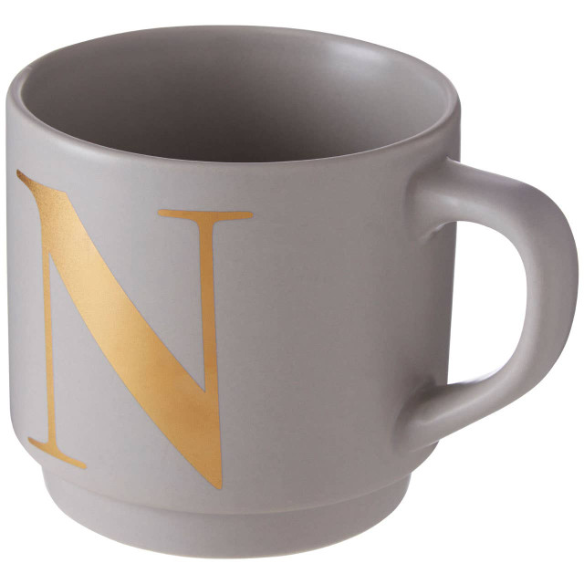 Premier Housewares Signet Grey Monogram Mug N