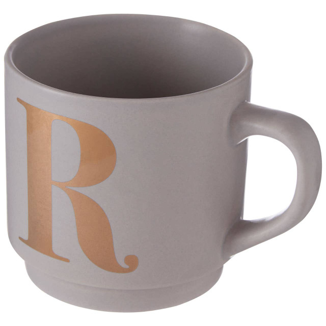 Premier Housewares Signet Grey Monogram Mug R