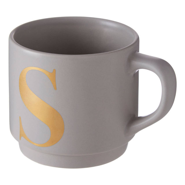Premier Housewares Signet Grey Monogram Mug S