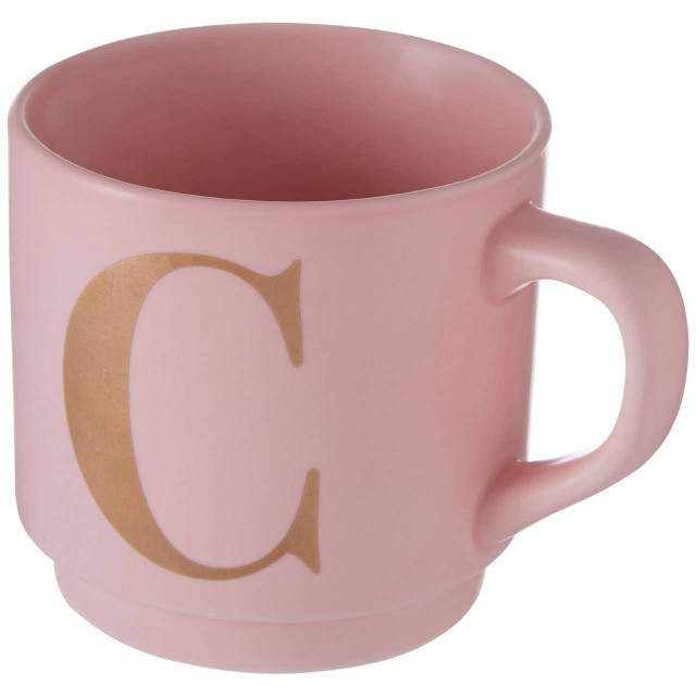 Premier Housewares Signet Pink Monogram Mug C