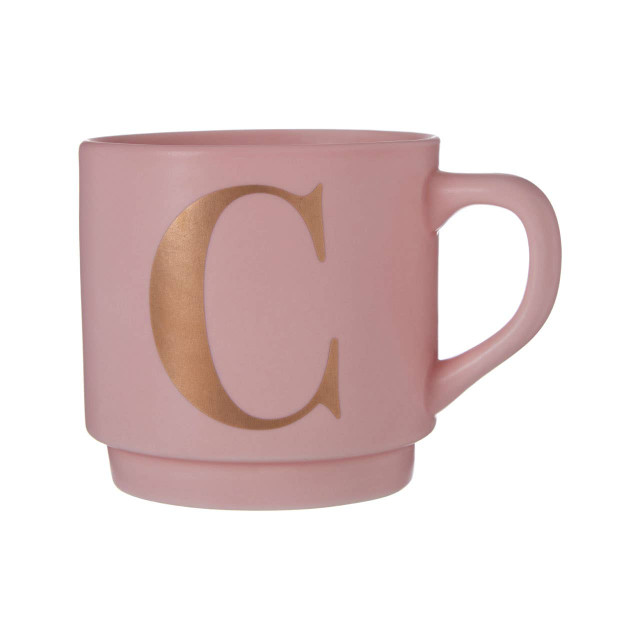 premier housewares Signet Pink Monogram Mug C