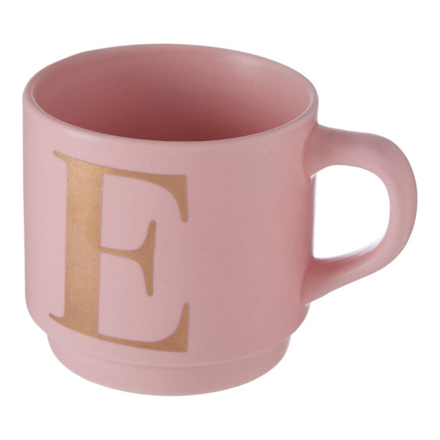 Premier Housewares Signet Pink Monogram Mug E