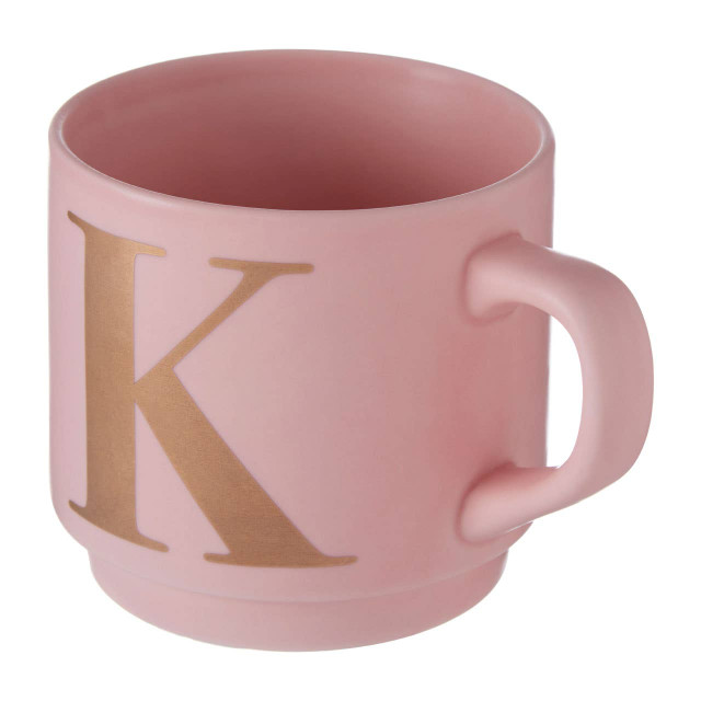 Premier Housewares Signet Pink Monogram Mug K