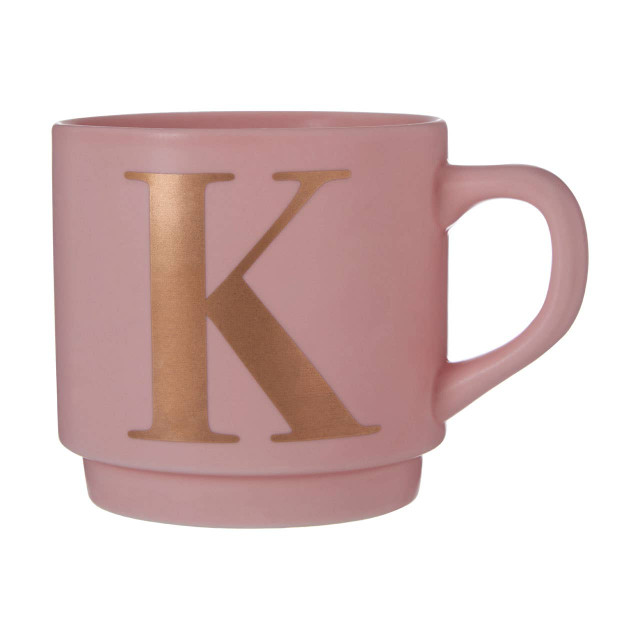 premier housewares Signet Pink Monogram Mug K