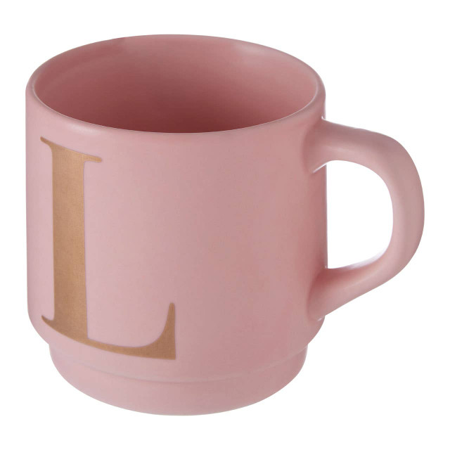 Premier Housewares Signet Pink Monogram Mug L