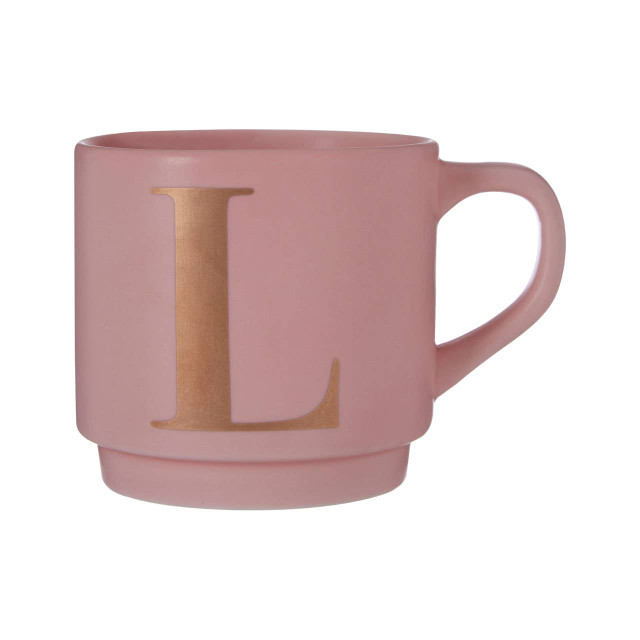 premier housewares Signet Pink Monogram Mug L