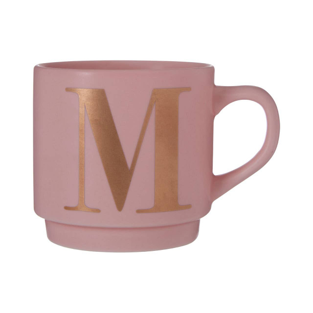premier housewares Signet Pink Monogram Mug M