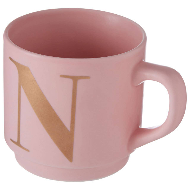 Premier Housewares Signet Pink Monogram Mug N