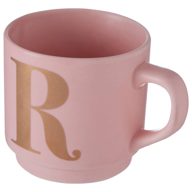 Premier Housewares Signet Pink Monogram Mug R