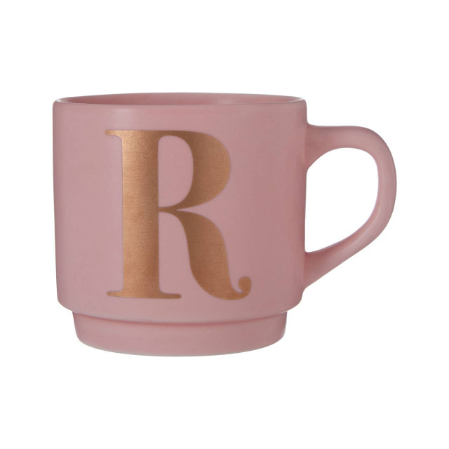 premier housewares Signet Pink Monogram Mug R