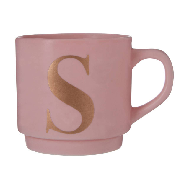 Premier Housewares Signet Pink Monogram Mug S