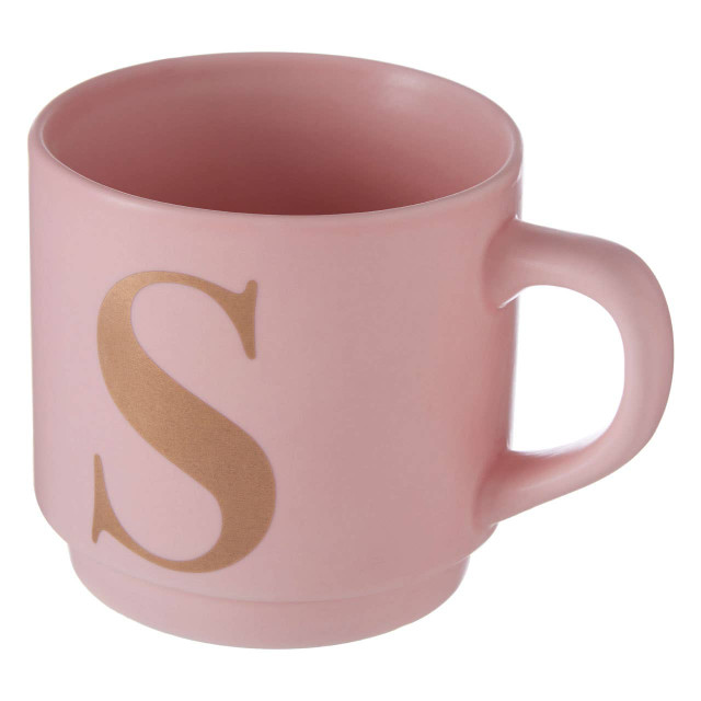 Premier Housewares Signet Pink Monogram Mug S