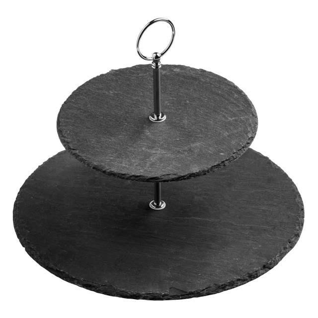 Premier Housewares Slate 2 Tier Round Cake Stand