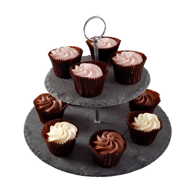 Premier Housewares Slate 2 Tier Round Cake Stand