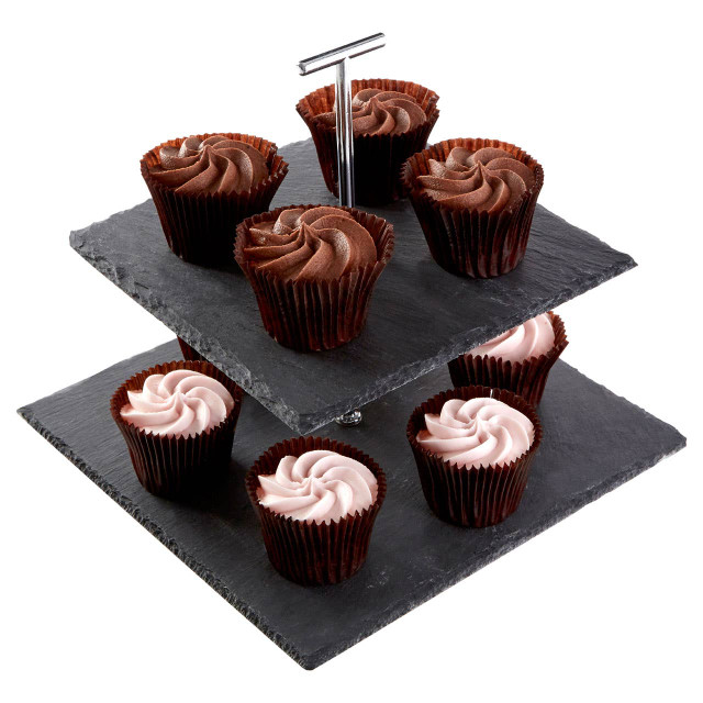 Premier Housewares Slate 2 Tier Square Cake Stand