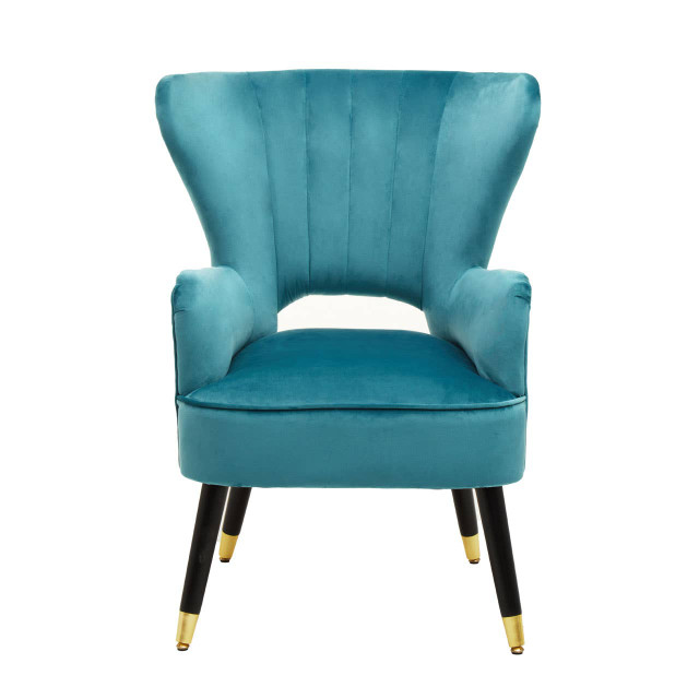 Premier Housewares Sloan Green Velvet Armchair