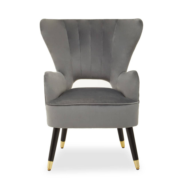 premier housewares Sloan Grey Velvet Armchair