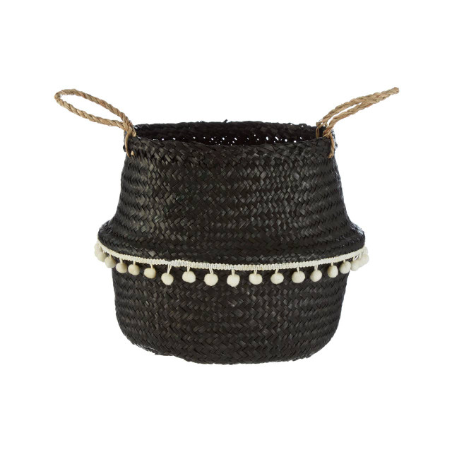 Premier Housewares Small Black Seagrass Basket