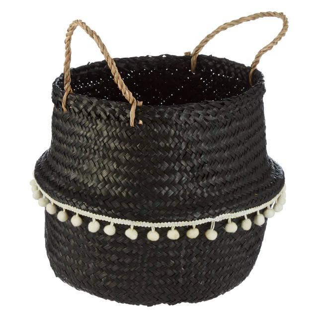 Premier Housewares Small Black Seagrass Basket
