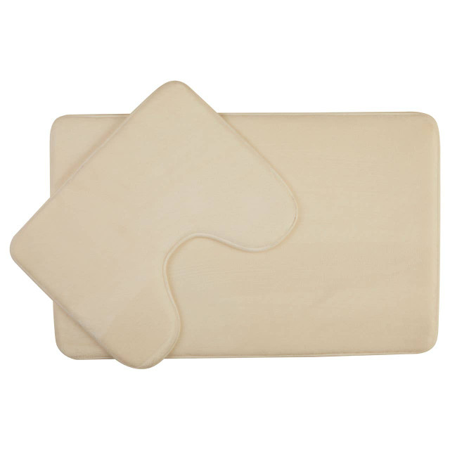 premier housewares Soak Cream Finish Bath Mat Set
