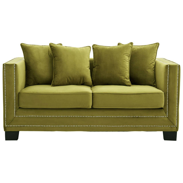 premier housewares Sofia 2 Seat Moss Velvet Sofa