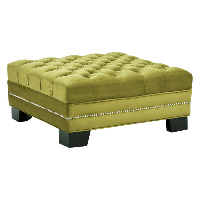 Premier Housewares Sofia Moss Velvet Footstool