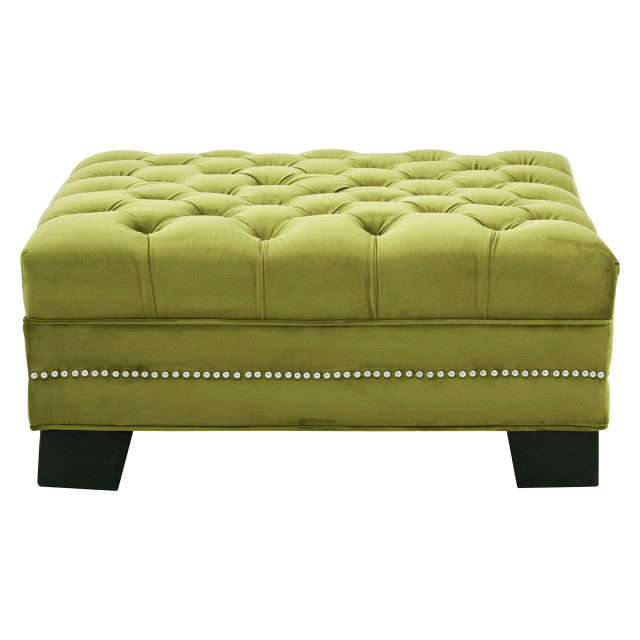 premier housewares Sofia Moss Velvet Footstool