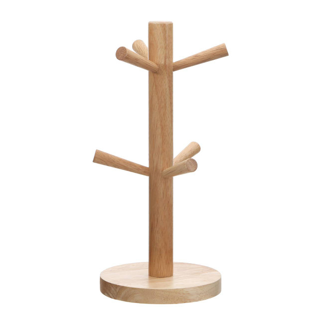 Premier Housewares Soka Rubberwood 6 Cup Mug Tree
