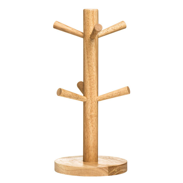 premier housewares Soka Rubberwood 6 Cup Mug Tree