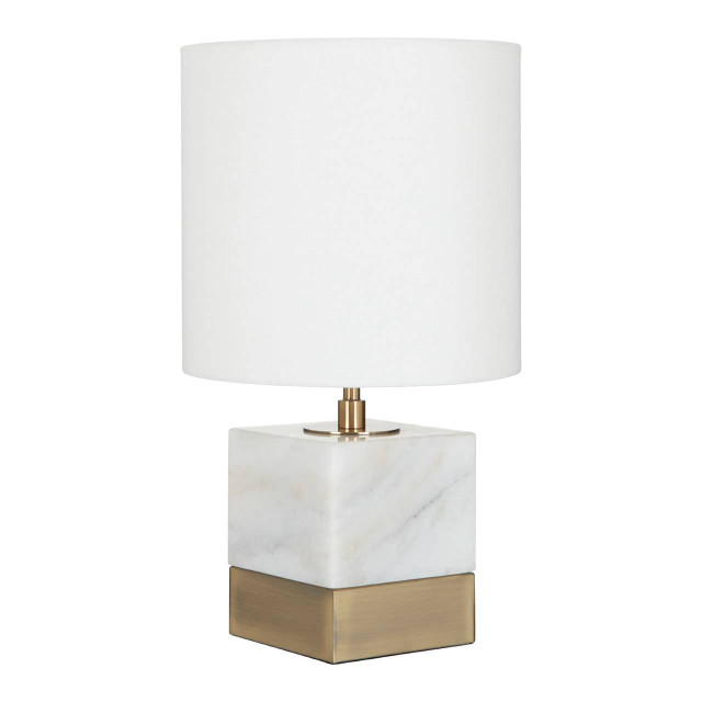 Premier Housewares Sorado White Marble Accent Lamp