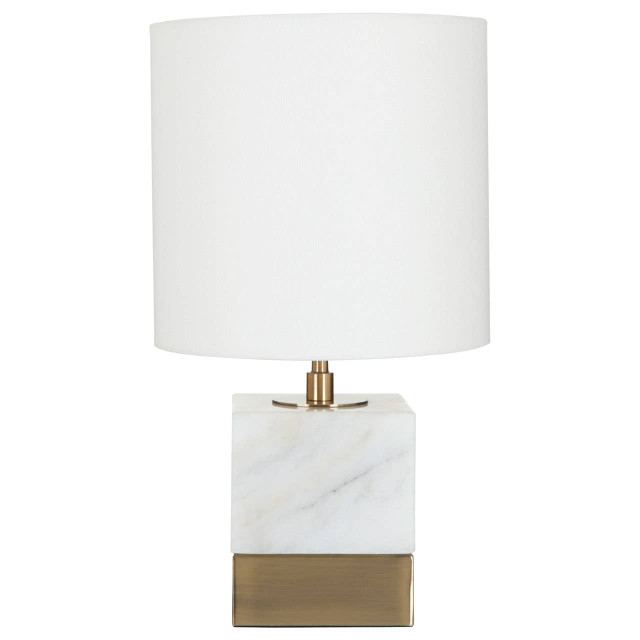 premier housewares Sorado White Marble Accent Lamp