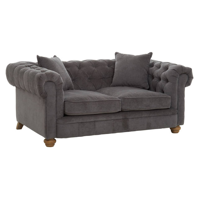 Premier Housewares Spencer 2 Seat Grey Fabric Sofa