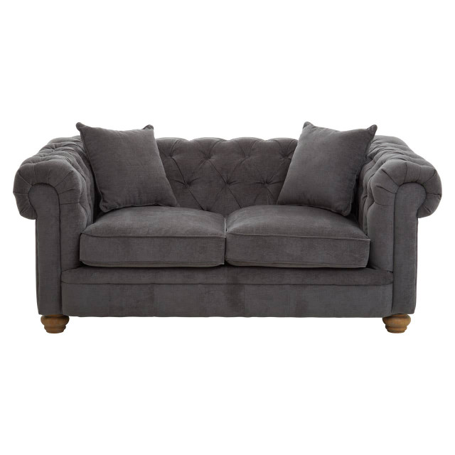 premier housewares Spencer 2 Seat Grey Fabric Sofa