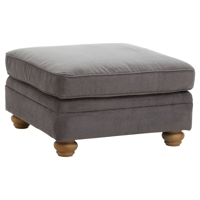 Premier Housewares Spencer Grey Fabric Footstool