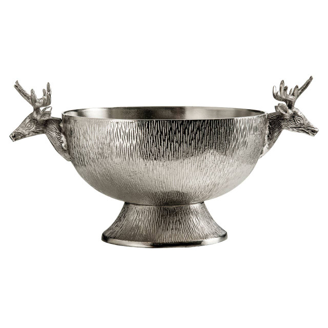 premier housewares Stag Nickel Finish Punch Bowl