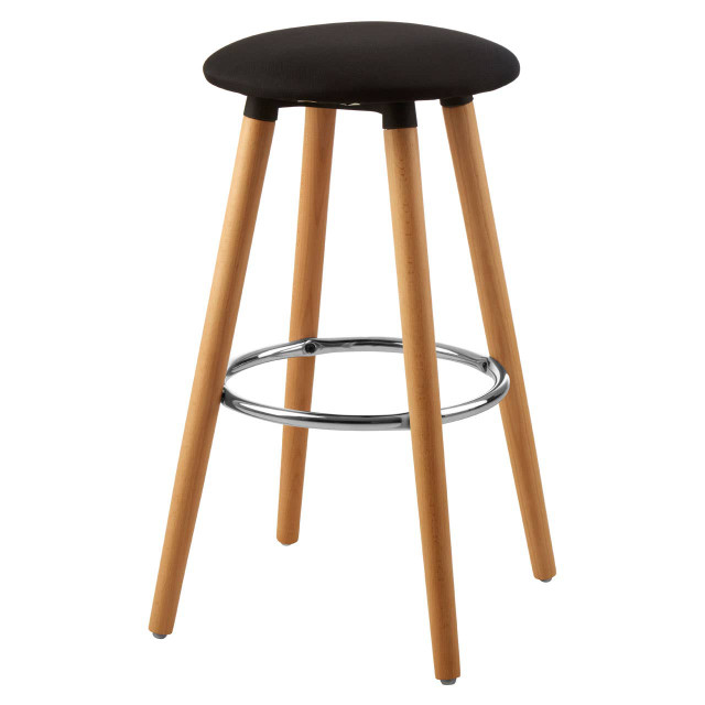 Premier Housewares Stockholm Black Round Bar Stool