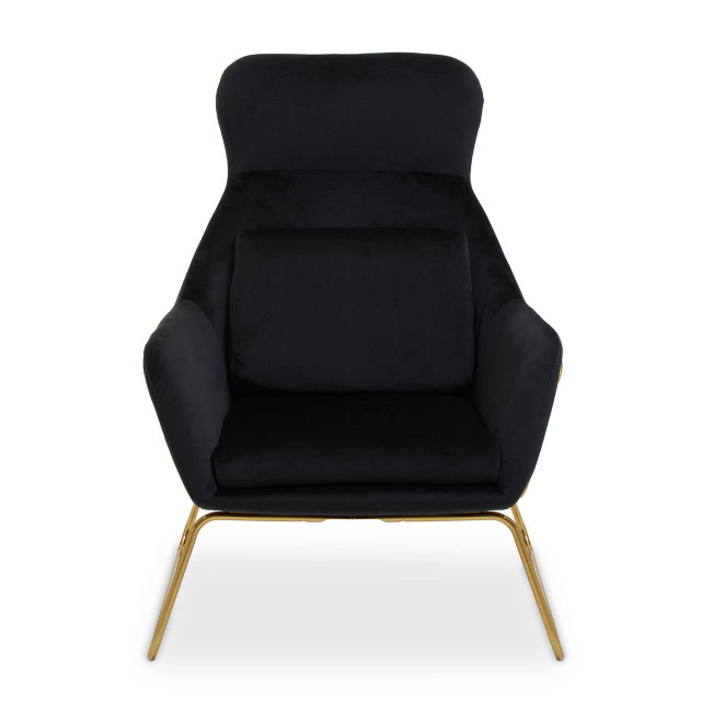 Premier Housewares Stockholm Black Velvet Armchair