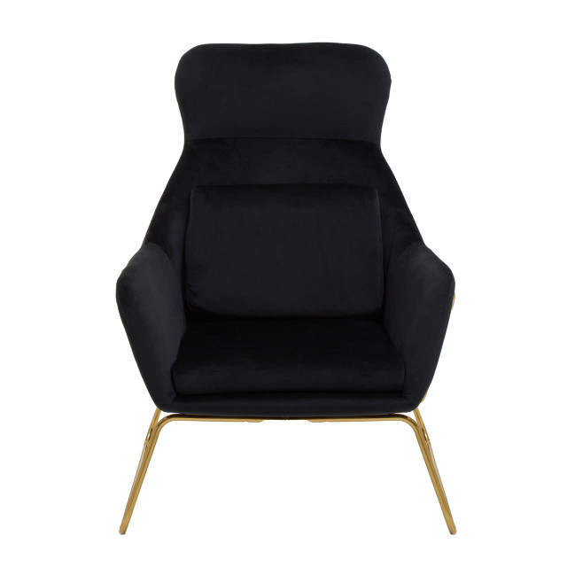 Premier Housewares Stockholm Black Velvet Armchair