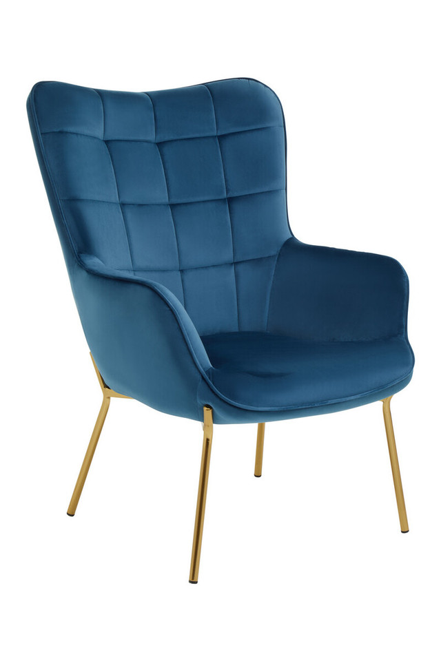 Premier Housewares Stockholm Blue Velvet Chair