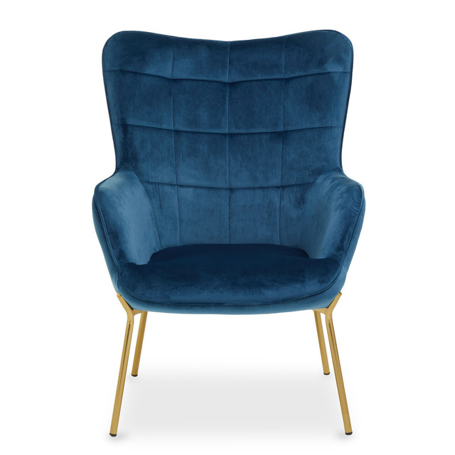 Premier Housewares Stockholm Blue Velvet Chair