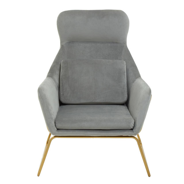 Premier Housewares Stockholm Grey Velvet Armchair