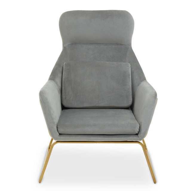 premier housewares Stockholm Grey Velvet Armchair