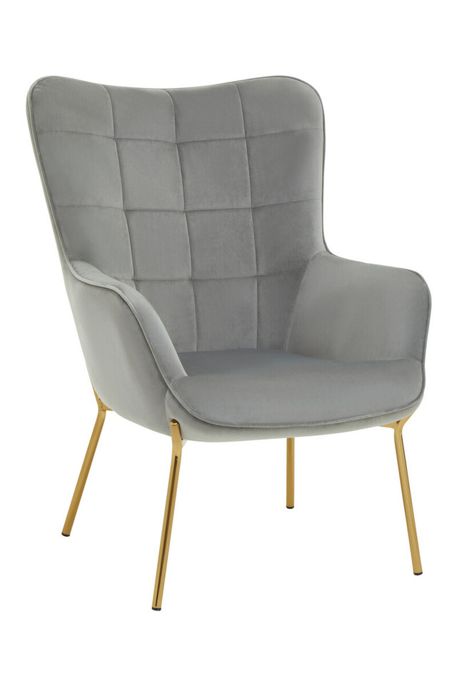 Premier Housewares Stockholm Grey Velvet Chair