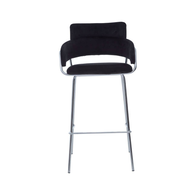 Premier Housewares Tamzin Black Velvet Bar Chair