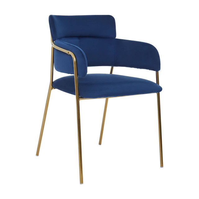 Premier Housewares Tamzin Blue Velvet Dining Chair