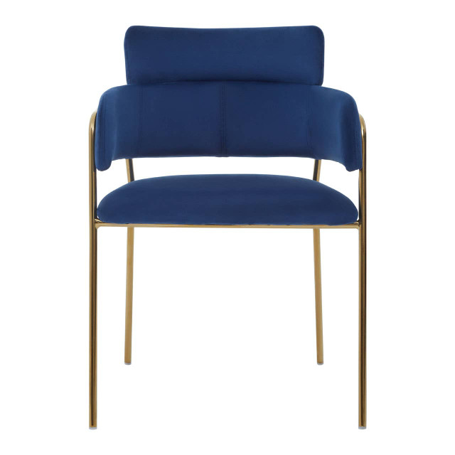 Premier Housewares Tamzin Blue Velvet Dining Chair